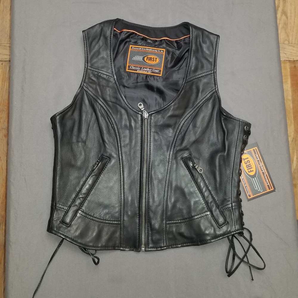 First Classics Leather Motorcycle Riding Vest